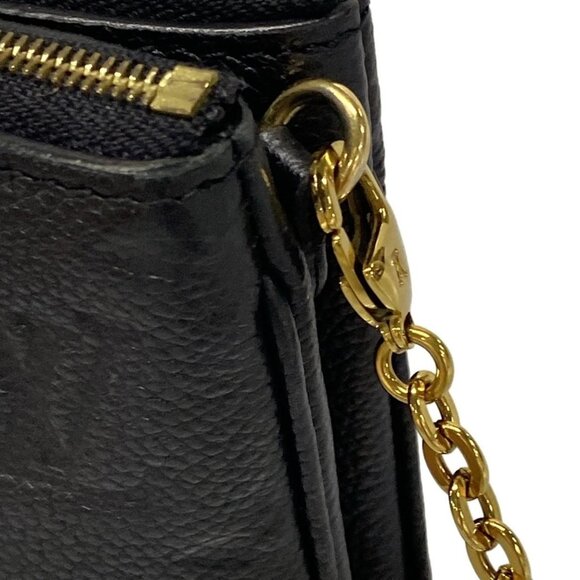 Auth LOUIS VUITTON Pochette Double Zip M68568 Noir Monogram Empreinte - Picture 9 of 16